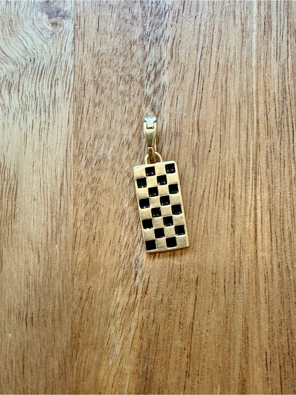 Clare V checker dog tag charm NWT $65
